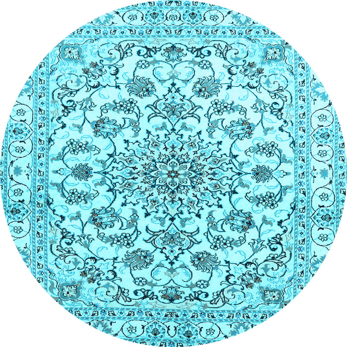 Round Persian Light Blue Traditional Rug, tr2777lblu