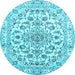 Round Persian Light Blue Traditional Rug, tr2777lblu