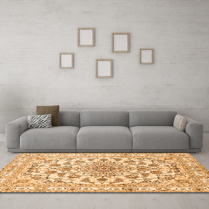 Machine Washable Persian Orange Traditional Area Rugs in a Living Room, wshtr2777org