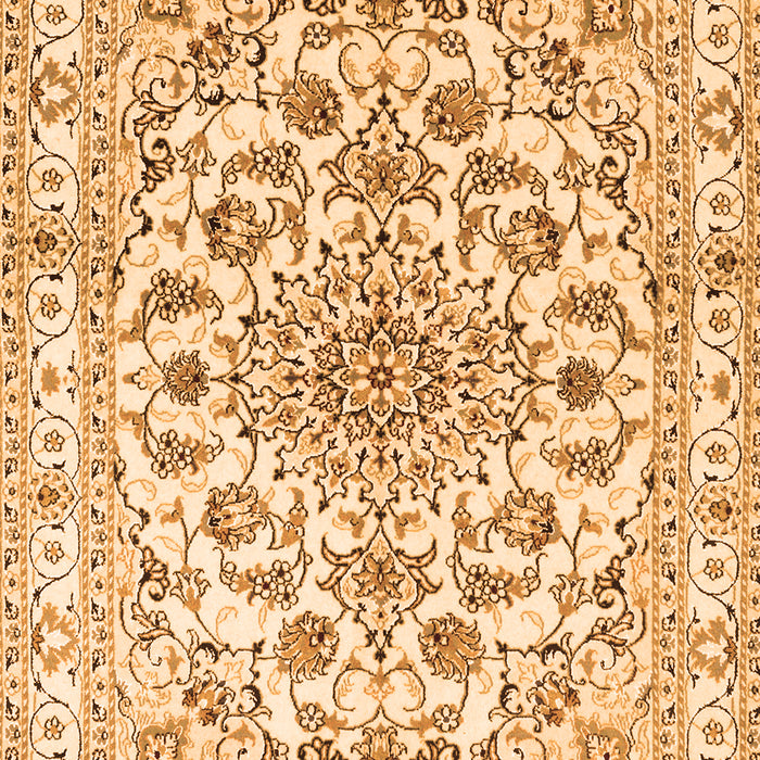 Serging Thickness of Machine Washable Persian Orange Traditional Area Rugs, wshtr2777org