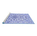 Sideview of Machine Washable Persian Blue Traditional Rug, wshtr2777blu