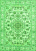 Serging Thickness of Machine Washable Persian Green Traditional Area Rugs, wshtr2777grn