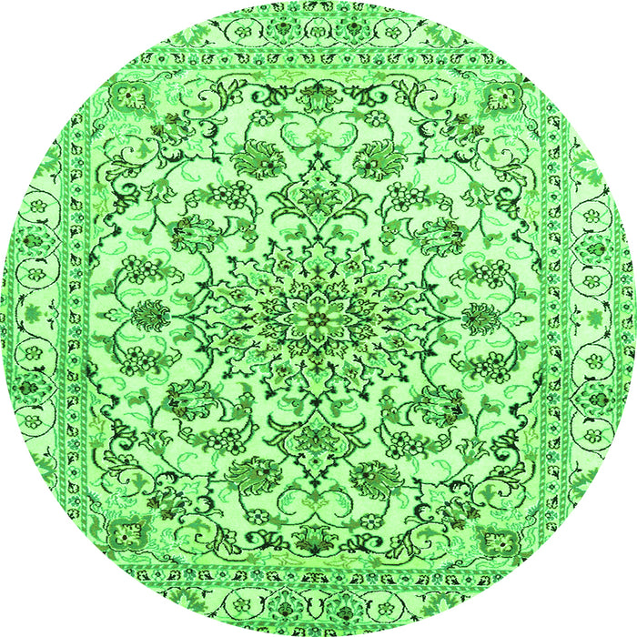 Square Persian Green Traditional Rug, tr2777grn