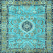 Square Persian Light Blue Traditional Rug, tr2778lblu