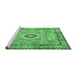 Sideview of Machine Washable Persian Emerald Green Traditional Area Rugs, wshtr2778emgrn