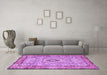 Machine Washable Persian Purple Traditional Area Rugs in a Living Room, wshtr2778pur