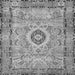 Round Machine Washable Persian Gray Traditional Rug, wshtr2778gry