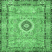 Square Persian Emerald Green Traditional Rug, tr2778emgrn