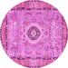 Round Persian Pink Traditional Rug, tr2778pnk