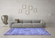 Machine Washable Persian Blue Traditional Rug in a Living Room, wshtr2778blu