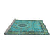 Sideview of Machine Washable Persian Light Blue Traditional Rug, wshtr2778lblu