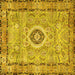 Square Machine Washable Persian Yellow Traditional Rug, wshtr2778yw