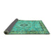 Sideview of Persian Turquoise Traditional Rug, tr2778turq