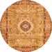 Square Persian Orange Traditional Rug, tr2778org