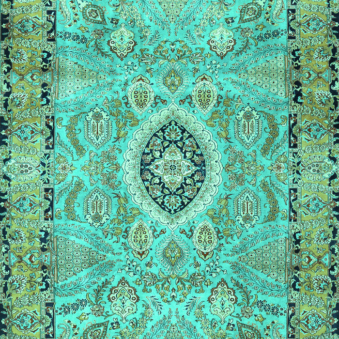Machine Washable Persian Turquoise Traditional Area Rugs, wshtr2778turq