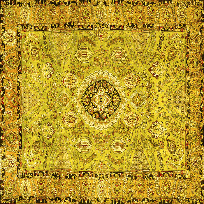 Square Persian Yellow Traditional Rug, tr2778yw