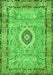 Serging Thickness of Machine Washable Persian Green Traditional Area Rugs, wshtr2778grn