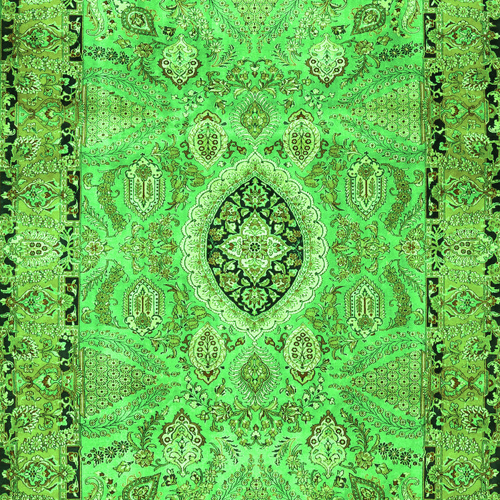 Serging Thickness of Machine Washable Persian Green Traditional Area Rugs, wshtr2778grn