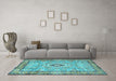 Machine Washable Persian Light Blue Traditional Rug in a Living Room, wshtr2778lblu