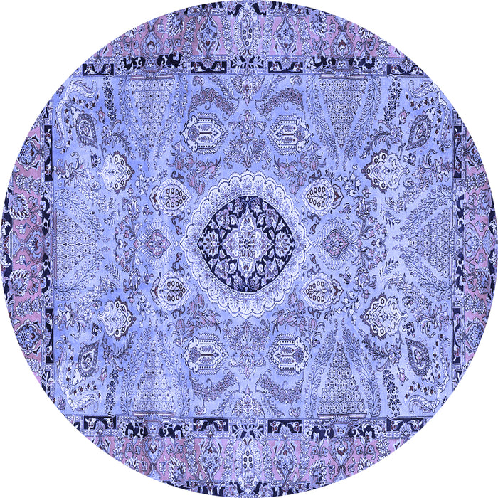 Round Persian Blue Traditional Rug, tr2778blu