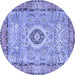 Round Persian Blue Traditional Rug, tr2778blu