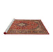 Sideview of Machine Washable Traditional Sand Brown Rug, wshtr2779