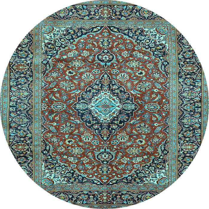 Round Persian Light Blue Traditional Rug, tr2779lblu