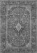 Serging Thickness of Machine Washable Persian Gray Traditional Rug, wshtr2779gry