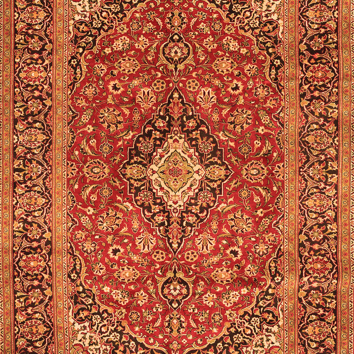 Serging Thickness of Machine Washable Persian Orange Traditional Area Rugs, wshtr2779org