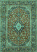 Machine Washable Persian Turquoise Traditional Area Rugs, wshtr2779turq