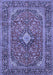 Machine Washable Persian Blue Traditional Rug, wshtr2779blu