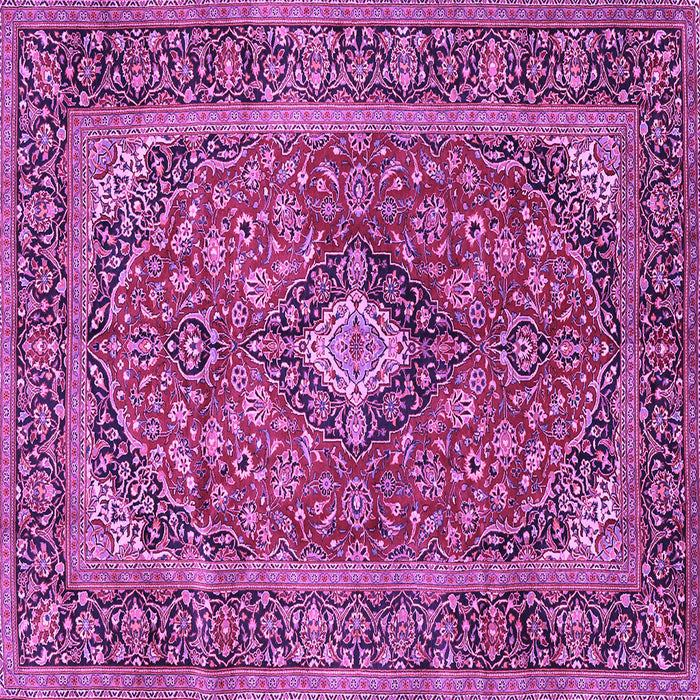 Square Machine Washable Persian Purple Traditional Area Rugs, wshtr2779pur
