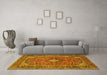 Machine Washable Persian Yellow Traditional Rug in a Living Room, wshtr2779yw