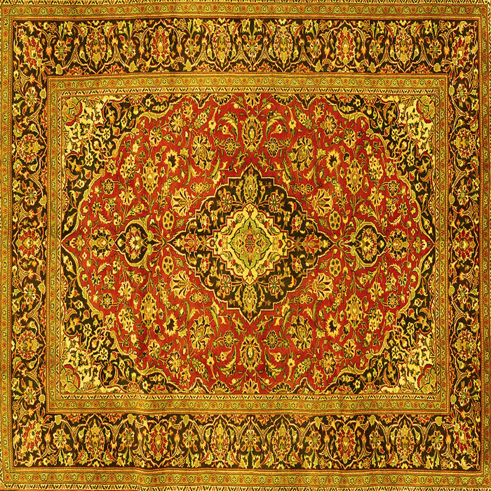 Square Persian Yellow Traditional Rug, tr2779yw
