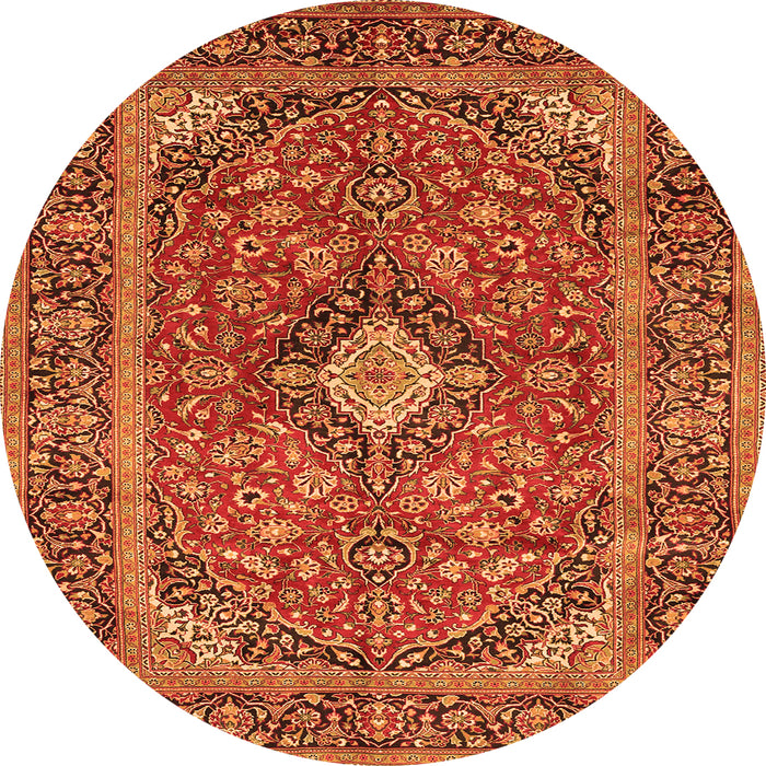 Machine Washable Persian Orange Traditional Area Rugs, wshtr2779org