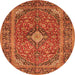 Machine Washable Persian Orange Traditional Area Rugs, wshtr2779org