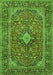 Serging Thickness of Machine Washable Persian Green Traditional Area Rugs, wshtr2779grn