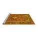 Sideview of Machine Washable Persian Yellow Traditional Rug, wshtr2779yw