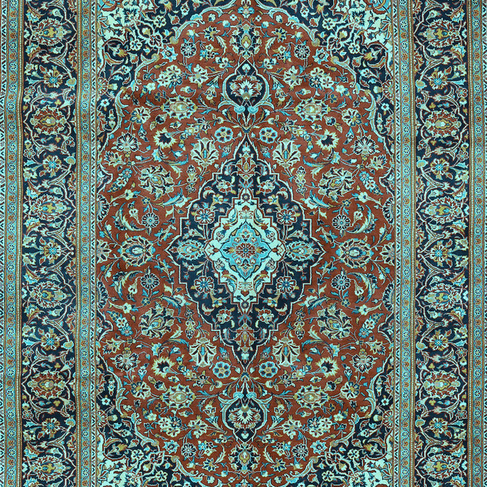 Machine Washable Persian Light Blue Traditional Rug, wshtr2779lblu