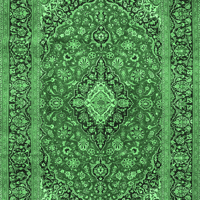 Machine Washable Persian Emerald Green Traditional Area Rugs, wshtr2779emgrn