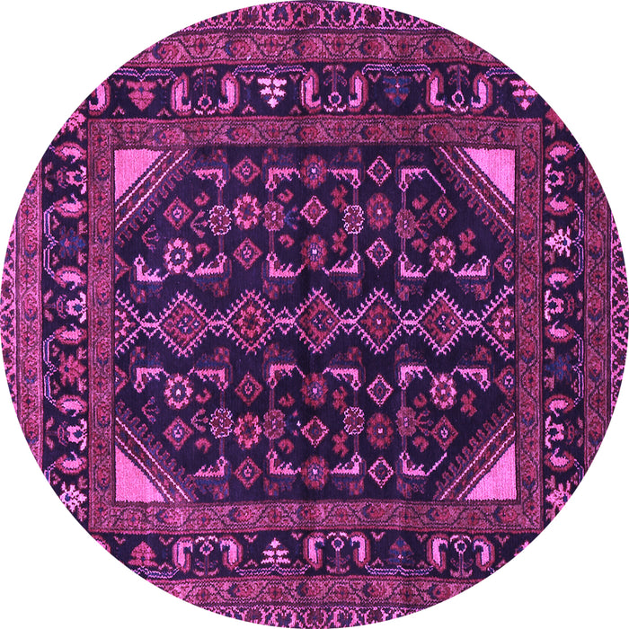 Round Persian Purple Traditional Rug, tr277pur