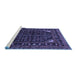 Sideview of Machine Washable Persian Blue Traditional Rug, wshtr277blu