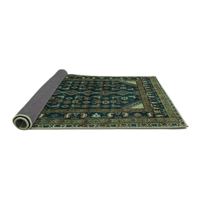 Sideview of Persian Turquoise Traditional Rug, tr277turq