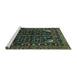 Sideview of Machine Washable Persian Turquoise Traditional Area Rugs, wshtr277turq