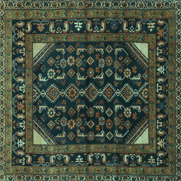 Square Persian Turquoise Traditional Rug, tr277turq