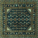 Square Persian Turquoise Traditional Rug, tr277turq