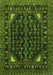 Serging Thickness of Machine Washable Persian Green Traditional Area Rugs, wshtr277grn