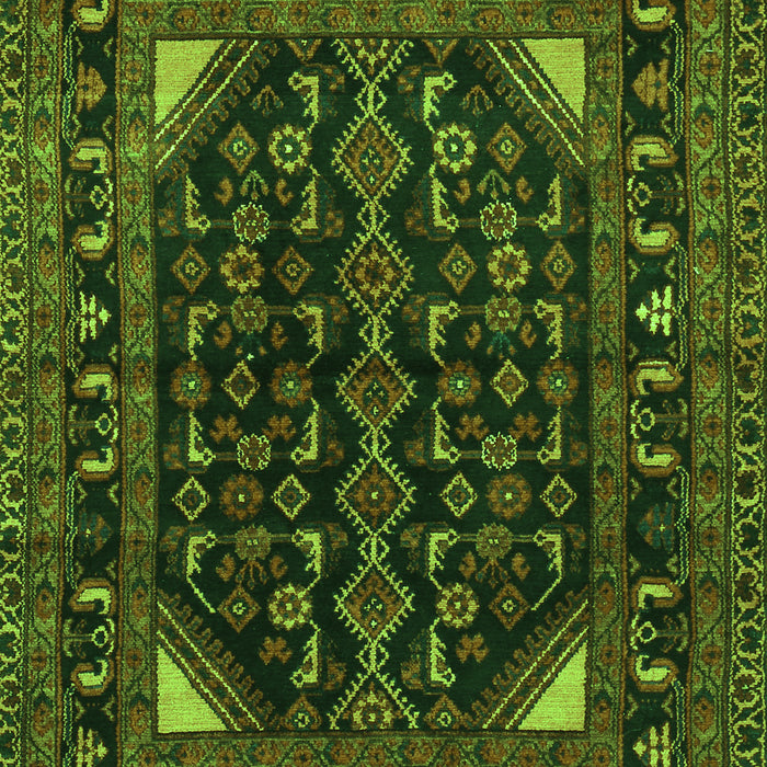 Serging Thickness of Machine Washable Persian Green Traditional Area Rugs, wshtr277grn