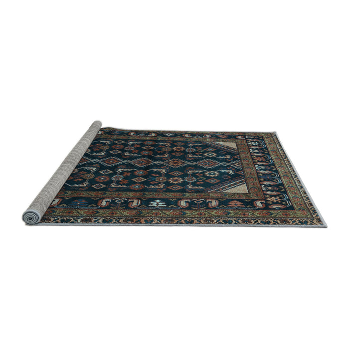 Sideview of Machine Washable Persian Light Blue Traditional Rug, wshtr277lblu
