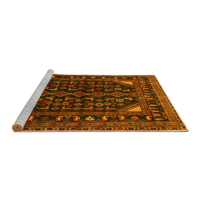 Sideview of Machine Washable Persian Yellow Traditional Rug, wshtr277yw